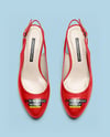 Pair of Glossy Slingbacks Mockup