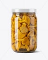 Jar with Chanterelles Mushrooms Mockup