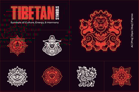 Tibetan Symbols Set - Creative Store