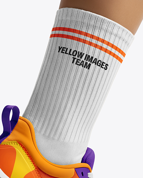 Running Shoe on Women's Leg Mockup