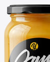 Clear Glass Jar with Apple Butter Mockup