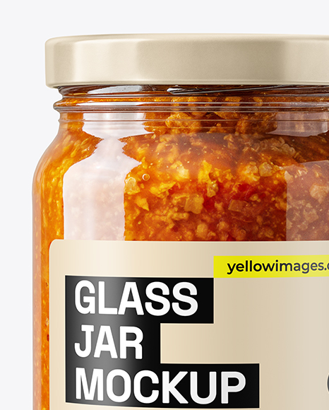 Clear Glass Jar with Meat Ragu Mockup