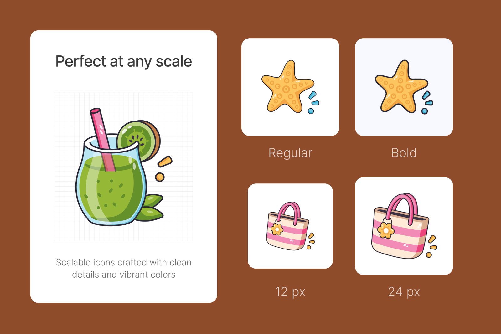 150 Summer Flat Icons Bundle