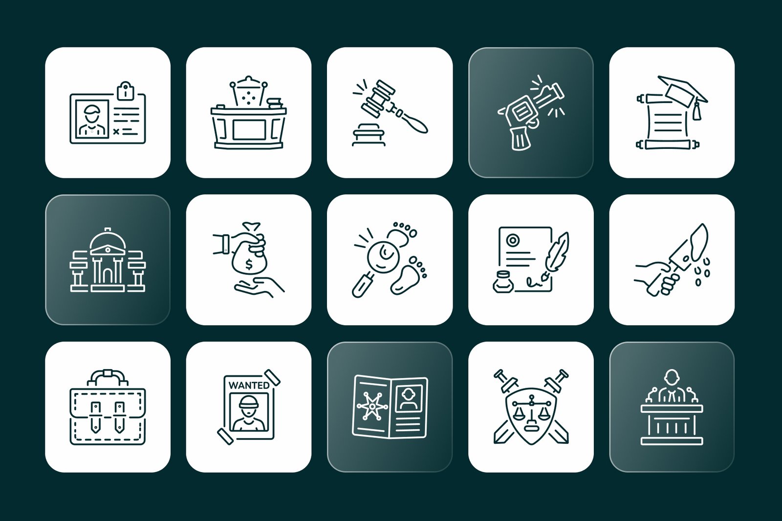 Law and Justice Icon Set