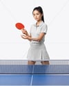 Asian Woman Wearing Table Tennis Uniform Mockup