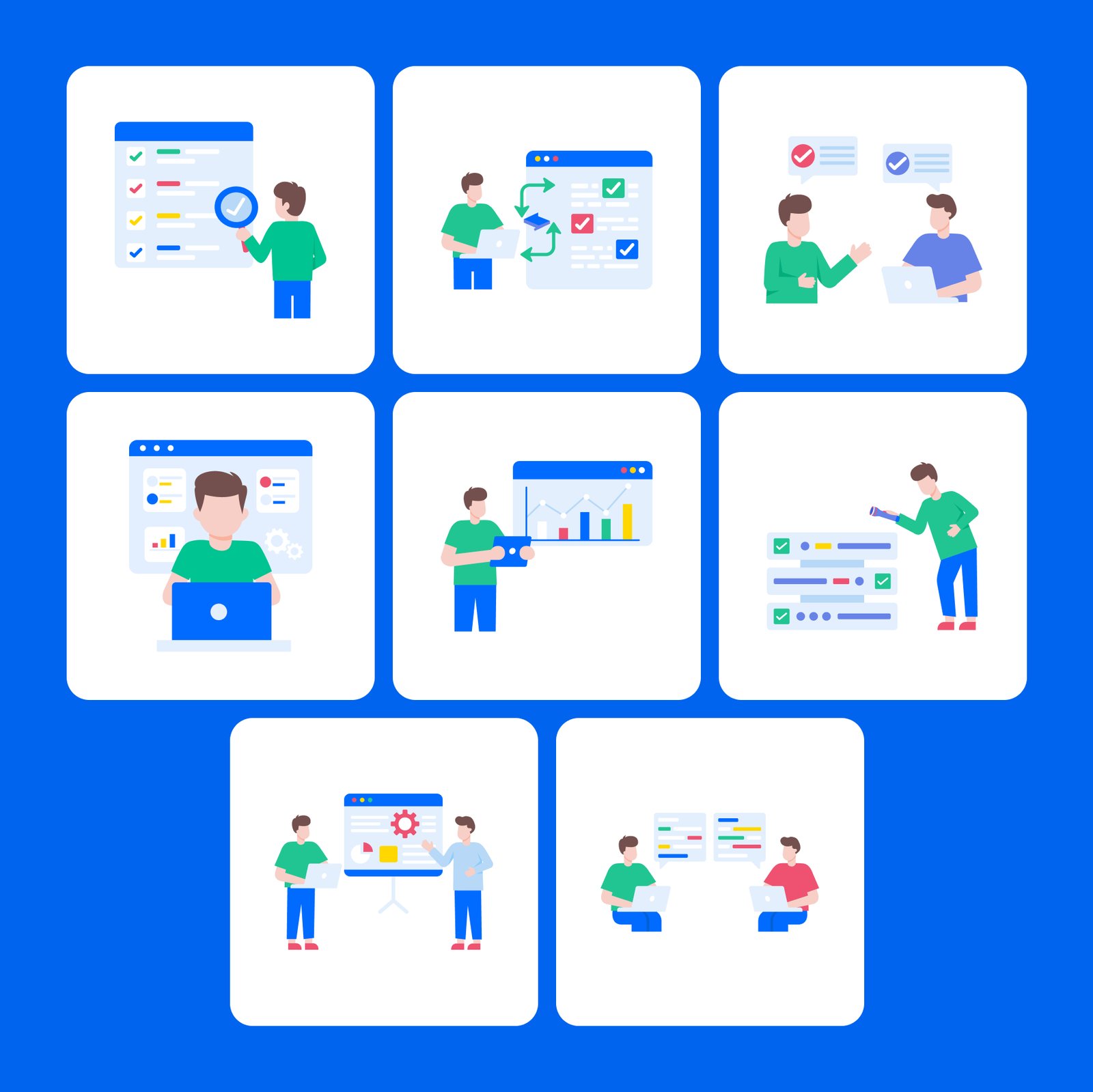 Software Developer Illustration Set