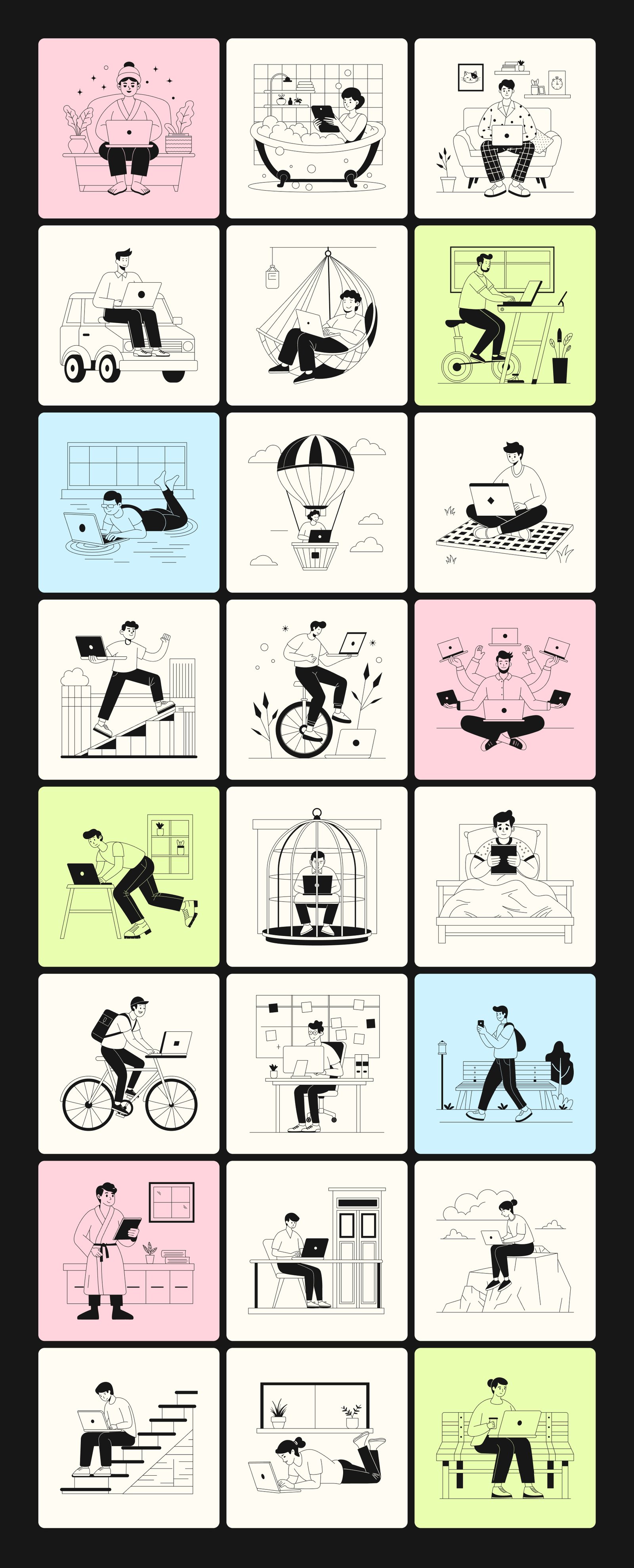 Freelance Vector Illustration Set