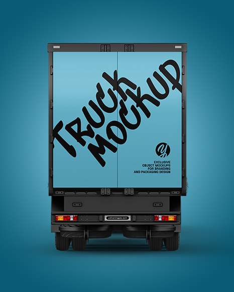 Semi Trailer Truck Mockup - Back View