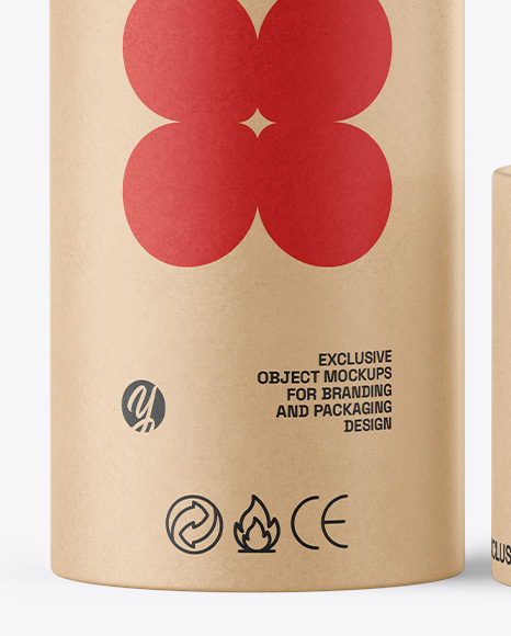 Opened Kraft Paper Tube Mockup – Front View
