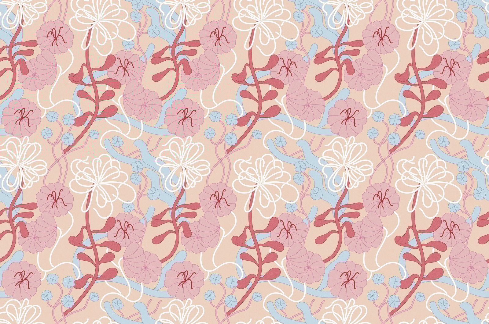 Floral Blossom. Seamless patterns