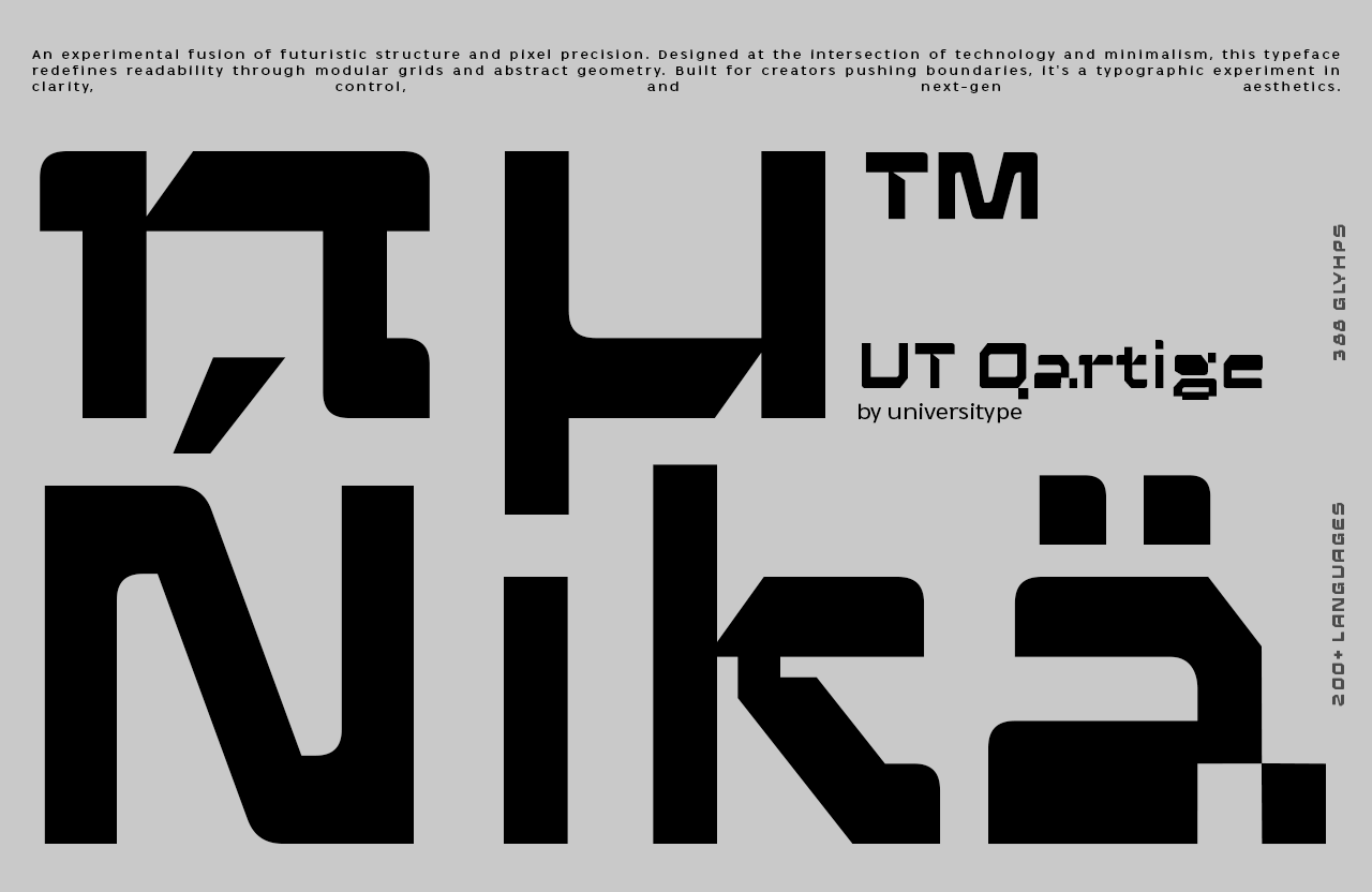 UT Qartige - A Techno-futurisic Font