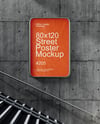 Framed Poster in Underground Passage Mockup