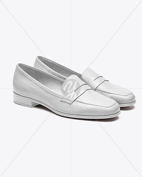 Pair of Women's Leather Loafers Mockup