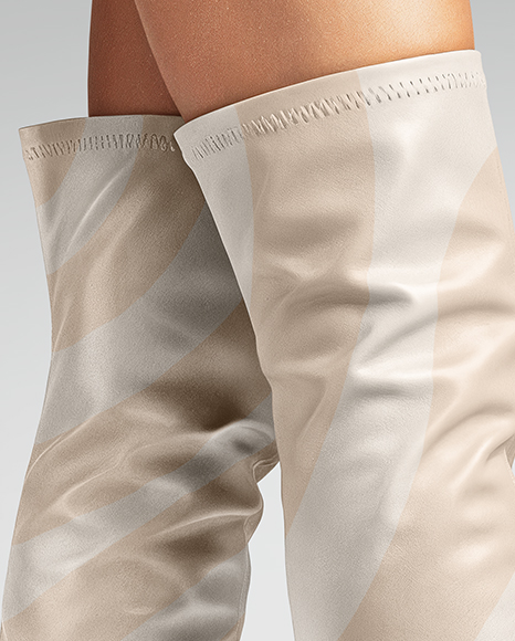 Pair of Over-The-Knee Boots on Women's Legs Mockup