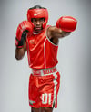 Afro-American Man Wearing Full Boxing Kit Mockup