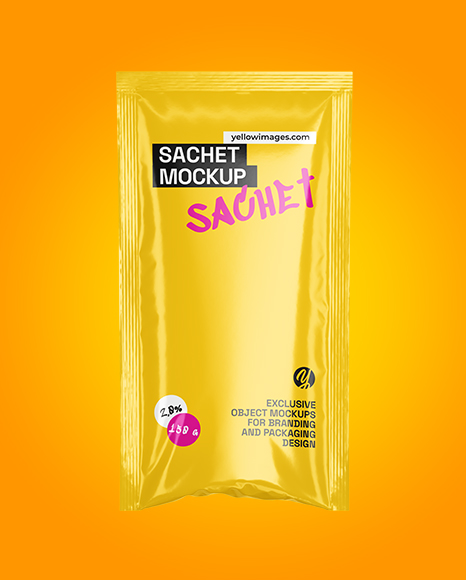 Glossy Sachet Mockup