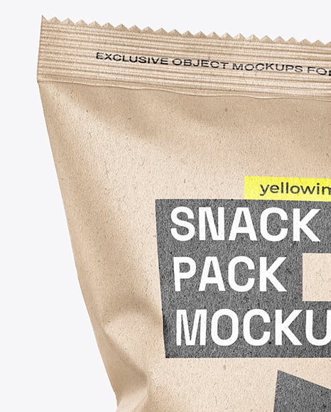 Kraft Paper Snack Bag Mockup
