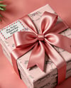 Christmas Present Box with Pink Bow Mockup