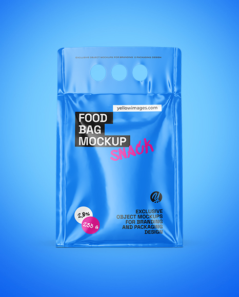 Glossy Food Bag Mockup