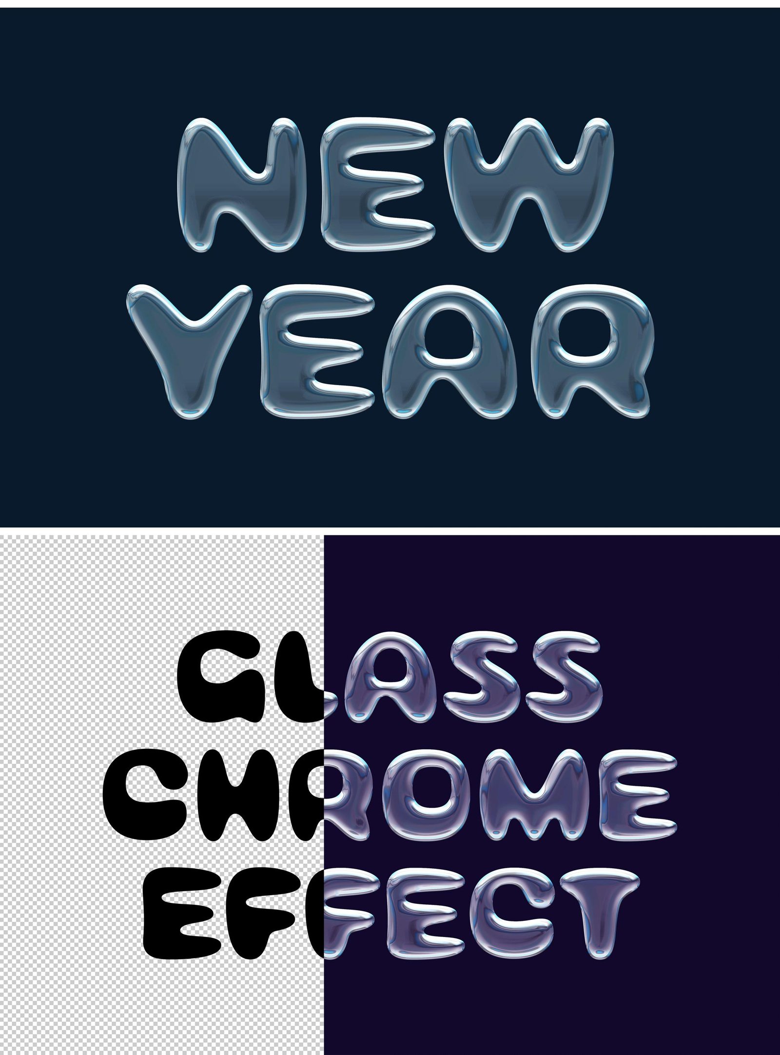 Glass Chrome Effect