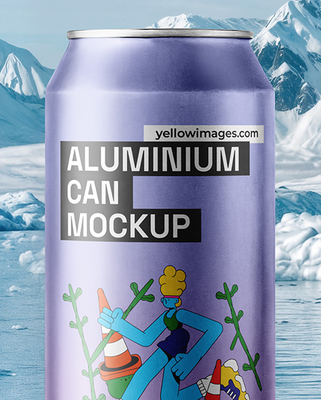 16.9oz Drink Can on Iceberg Mockup