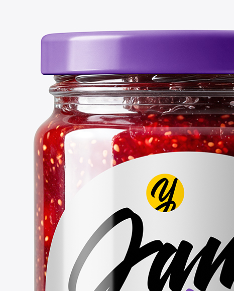 Glass Jar with Mixed Berries Preserves Mockup
