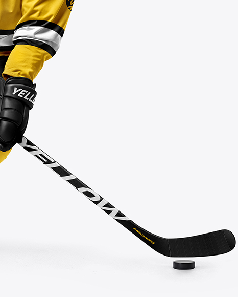 Man Wearing Full Ice Hockey Kit Mockup