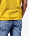 Man Wearing Polo Shirt and Jeans Mockup