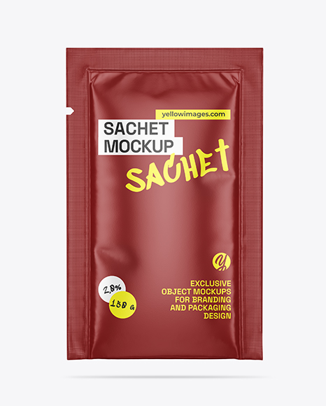 Glossy Sachet Mockup - Packaging mockups
