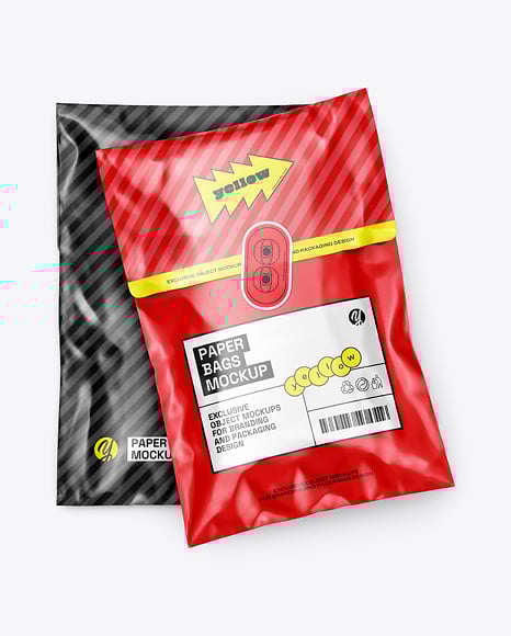 Glossy Mailing Bags Mockup