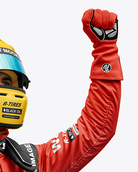 Man Wearing Racing Kit Mockup