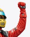 Man Wearing Racing Kit Mockup