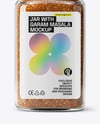 Square Glass Jar with Garam Masala Seasoning Mockup