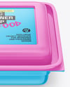 Glossy Plastic Food Container Mockup