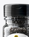 Glass Jar with Black Sea Salt Mockup