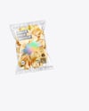 Clear Plastic Snack Bags with Potato Chips Mockup