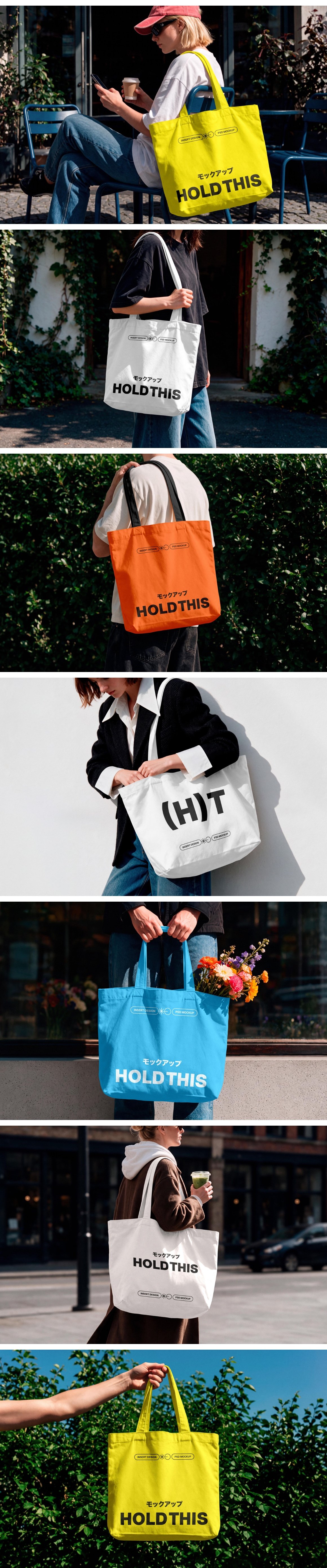 12 in 1 Lifestyle Tote Bag Mockups Bundle