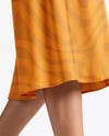 Block Heel Pumps on Woman's Legs with Dress Mockup