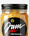 Glass Jar with White Grape Jam Mockup