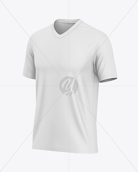 V-Neck T-Shirt Mockup - Half Side View