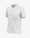 V-Neck T-Shirt Mockup - Half Side View