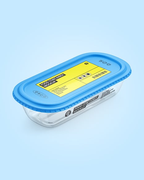 Clear Plastic Container with Matte Plastic Lid Mockup