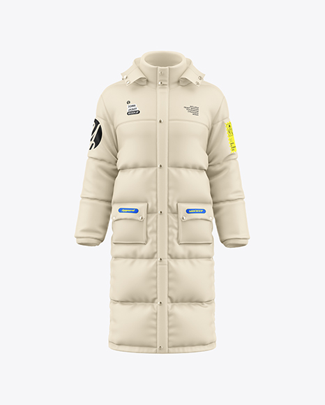 Men's Long Down Jacket Mockup - Front View