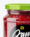 Glass Jar with Raspberry Jam Mockup