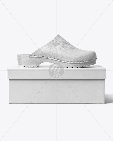 Clog Shoe with Box Mockup