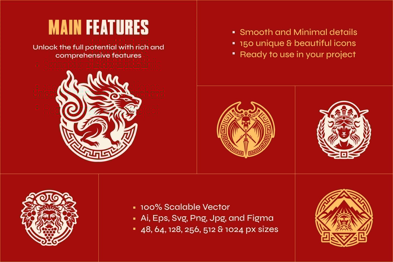 Greek Mythology Symbols Set