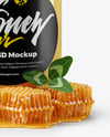 Clear Glass Jar with Raw Clover Honey Mockup