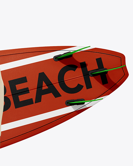 Man Wearing Rashguard Jersey and Shorts with Surfboard Mockup