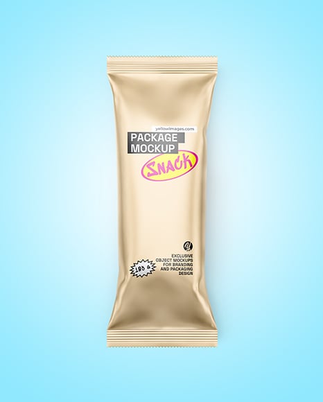 Matte Metallic Snack Package Mockup