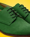 Pair of Women's Suede Derby Shoes Mockup